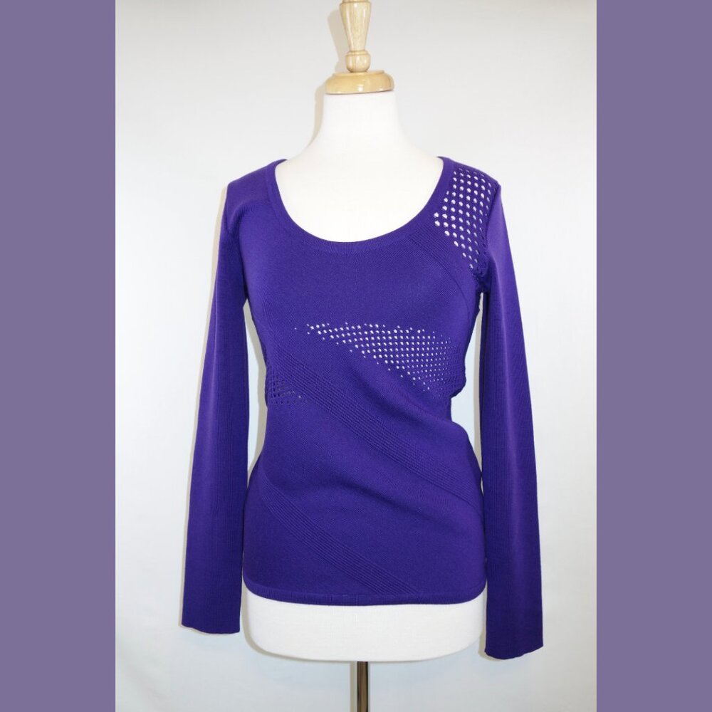 Versace Purple Scoop Neck Wool Sweater - Size 42